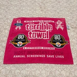 Pittsburgh Steelers Myron Cope’s Official Pink Terrible Towel 80 Seasons
